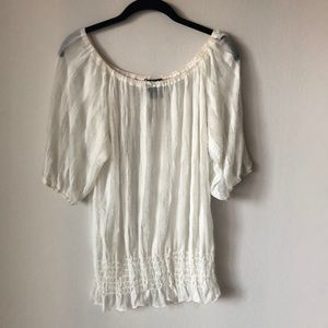 NWT sheer off the shoulder top L